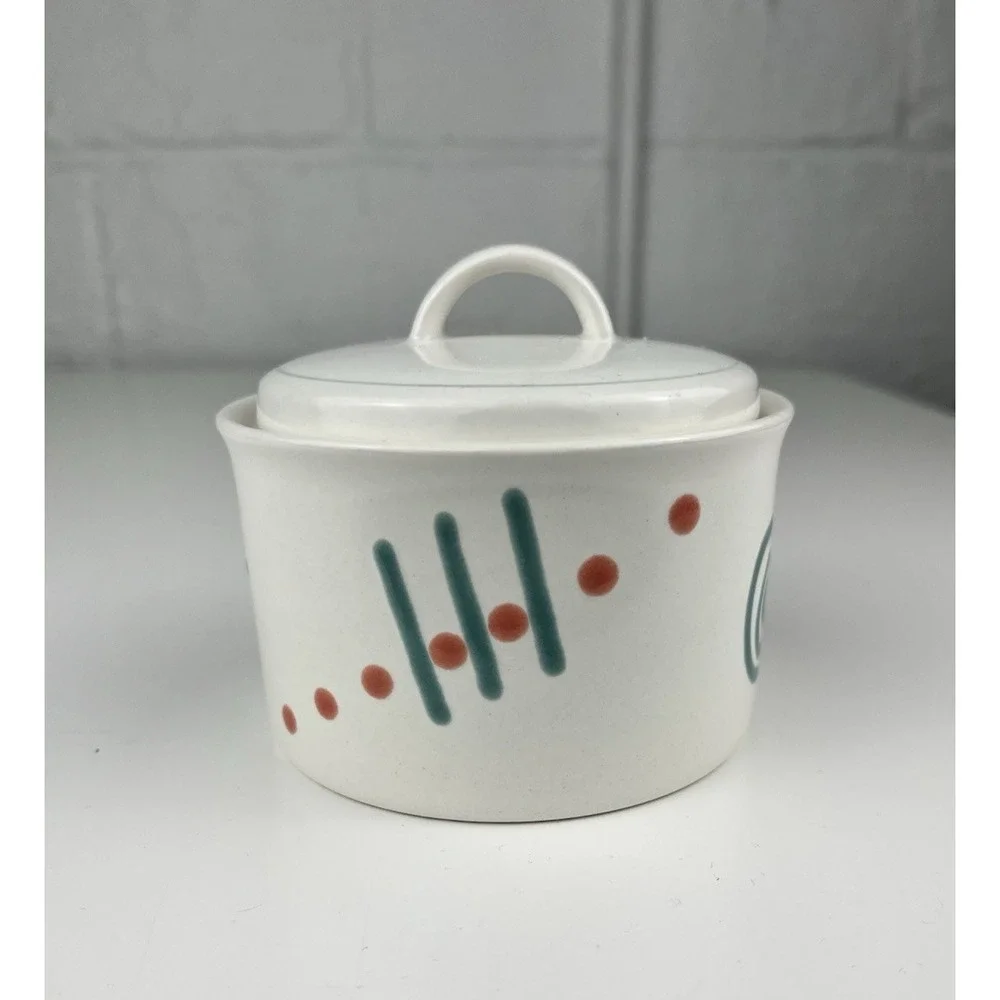 Mikasa Studio Craft CAD 94 Acrylics Sugar Bowl 90s Y2K Memphis Post Modern Swirl